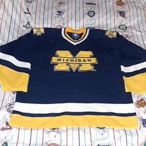 90s Starter Michigan Wolverines Authentic Hockey Jersey Vintage NCAA